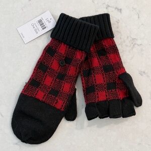 J. Jill Scarlet and Black Knit Gloves